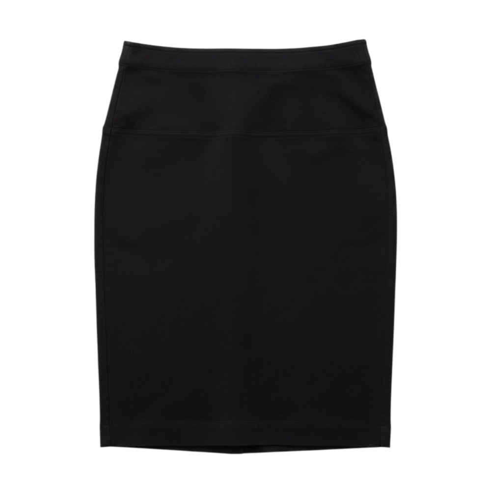 Theory Skirt Womens 4 Black Clean Teacher Pencil Pocket Cotton Stretch Knee